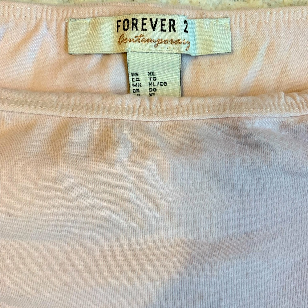 Forever 21 contemporary, pale pink, off the shoulder bodysuit